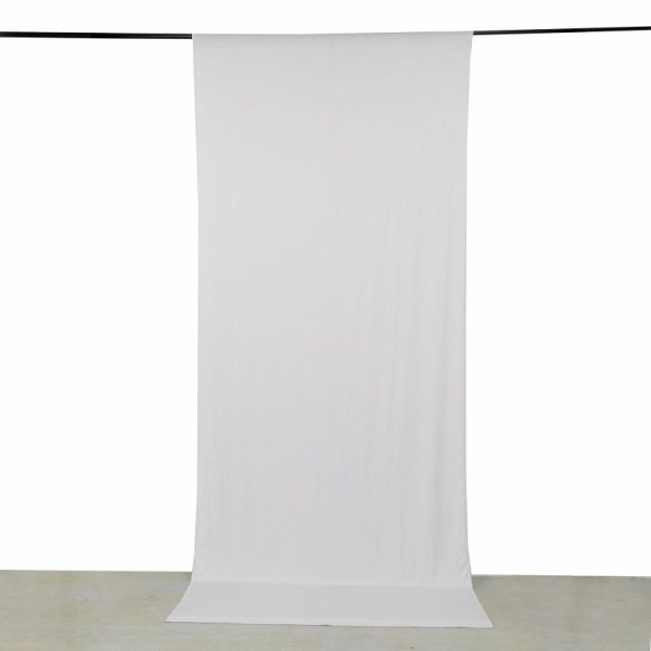 Event Fabrics |   White 4-Way Stretch Spandex Event Curtain Drapes, Wrinkle Resistant Backdrop Event Panel with Rod Pockets – 5ftx12ft Event Fabrics Event Fabrics