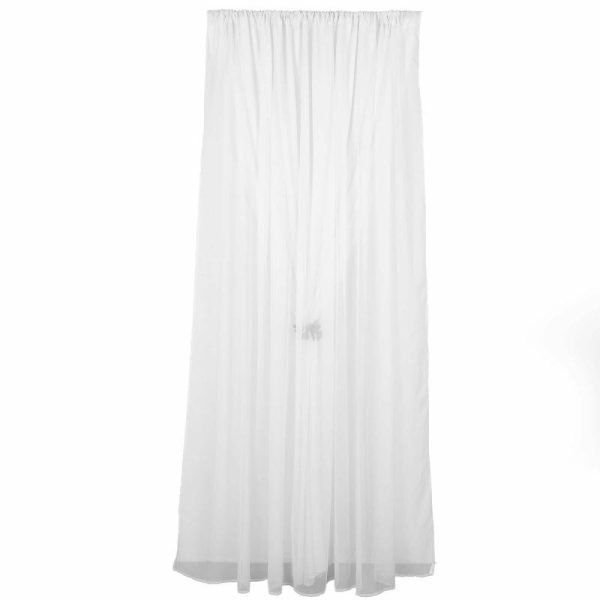 Event Fabrics |   White Chiffon Polyester Event Curtain Drapes, Dual Layer Divider Backdrop Curtain Panels with Rod Pockets – 10ftx10ft Event Fabrics Event Fabrics