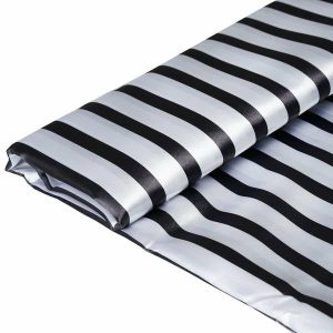 Fabric Bolts |   54″x10 Yards Black White Satin Stripe Fabric Bolt, DIY Craft Fabric Roll Fabric Bolt & Trims Fabric Bolts