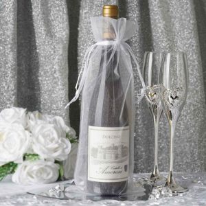 Favor Bags & Boxes |   10 Pack 6″x15″ White Organza Drawstring Party Favor Wine Gift Bags Favor Bags & Boxes Favor Bags & Boxes