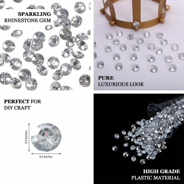 Favor Decorations |   1000 Pcs Clear Round Diamond Rhinestones, DIY Craft Jewels Decor Favor Decorations Clear