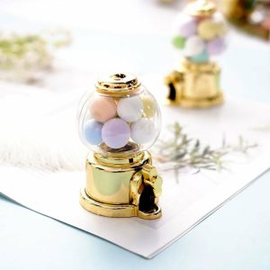 Favor Jars & Containers |   6 Pack 3.5″ Clear Gold Mini Gumball Machine Treats Party Favor Boxes, Small Candy Container Gift Boxes Favor Jars & Containers Favor Jars & Containers