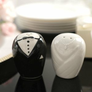 Favors & Gifts |   2.5″ Bride Groom Ceramic Salt And Pepper Shaker Party Favors Set, Wedding Favors in Pre-Packed Gift Box Favors & Gifts Favors & Gifts