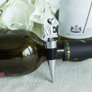 Favors & Gifts |   4″ Silver Metal Love Wine Bottle Stopper Wedding Party Favors With Velvet Gift Box Favors & Gifts Favors & Gifts