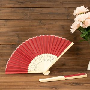 Favors & Gifts |   5 Pack Red Asian Silk Folding Fans Party Favors, Oriental Folding Fan Favors Favors & Gifts Favors & Gifts