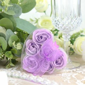 Favors & Gifts |   6 Pcs Lavender Lilac Scented Rose Soap Heart Shaped Party Favors With Gift Box And Ribbon Favors & Gifts Favors & Gifts