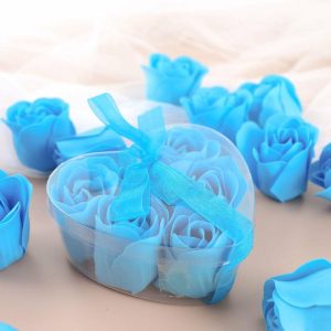 Favors & Gifts |   6 Pcs Turquoise Scented Rose Soap Heart Shaped Party Favors With Gift Box And Ribbon Favors & Gifts Favors & Gifts