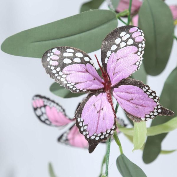 Garlands & Vines |   3 Pack Artificial Butterfly Garland Vines with Willow Greenery Leaves, Faux Flowers Garland – 6ft Artificial Flowers & Greens Butterfly Collection