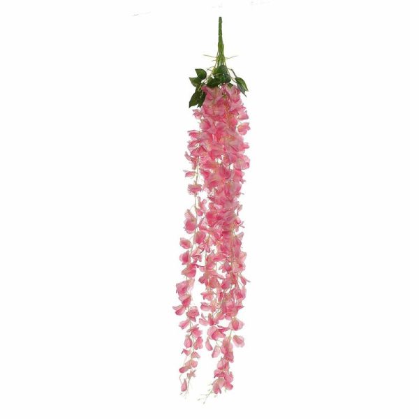 Garlands & Vines |   42″ Pink Artificial Silk Hanging Wisteria Flower Garland Vines, Elaborated 5 Full Strands in 1 Bush Artificial Flowers & Greens Garlands & Vines