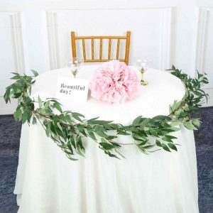 Garlands & Vines |   5ft Green Real Touch Artificial Willow Leaf Garland, Flexible Vine Artificial Flowers & Greens Garlands & Vines