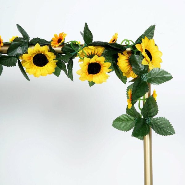 Garlands & Vines |   6.5ft Artificial Silk Sunflower Table Garland, Flower Vine Chain Artificial Flowers & Greens Garlands & Vines