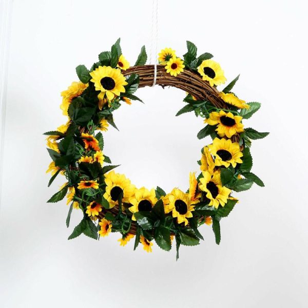 Garlands & Vines |   6.5ft Artificial Silk Sunflower Table Garland, Flower Vine Chain Artificial Flowers & Greens Garlands & Vines