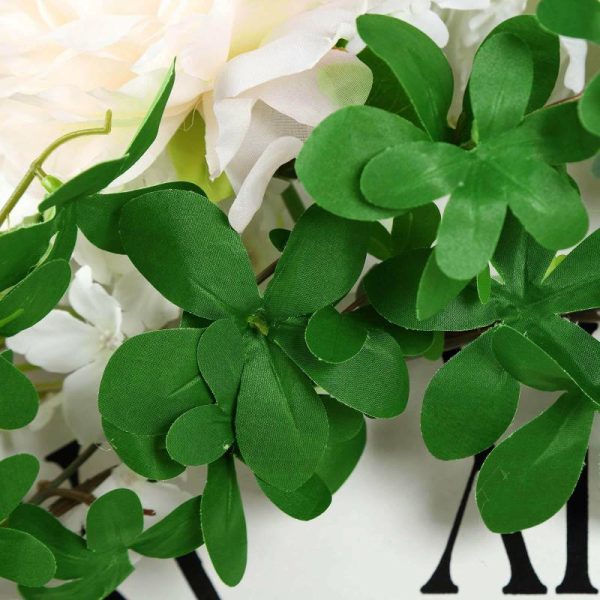 Garlands & Vines |   6ft Green Real Touch Artificial Clover Leaf Garland, Flexible Vine Artificial Flowers & Greens Garlands & Vines