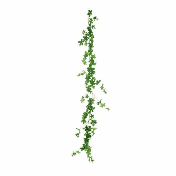 Garlands & Vines |   6ft Green Real Touch Artificial Clover Leaf Garland, Flexible Vine Artificial Flowers & Greens Garlands & Vines