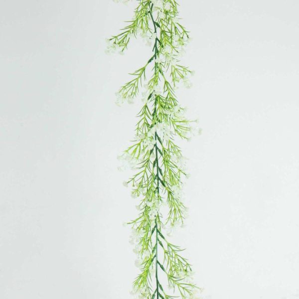 Garlands & Vines |   6ft White Real Touch Faux Baby Breath Hanging Flower Vines, Artificial Silk Gypsophila Table Flower Garland Artificial Flowers & Greens Garlands & Vines