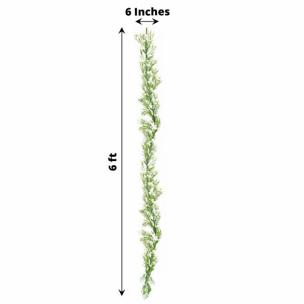 Garlands & Vines |   6ft White Real Touch Faux Baby Breath Hanging Flower Vines, Artificial Silk Gypsophila Table Flower Garland Artificial Flowers & Greens Garlands & Vines