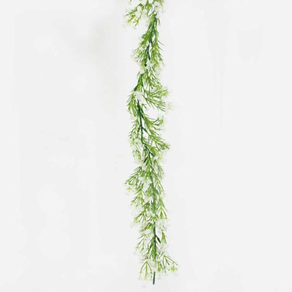 Garlands & Vines |   6ft White Real Touch Faux Baby Breath Hanging Flower Vines, Artificial Silk Gypsophila Table Flower Garland Artificial Flowers & Greens Garlands & Vines