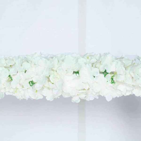 Garlands & Vines |   7ft Cream Artificial Silk Hydrangea Hanging Flower Garland Vine Artificial Flowers & Greens Cream