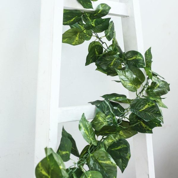 Garlands & Vines |   8ft Green UV Protected Artificial Silk Ivy Leaf Garland Vine, Outdoor Indoor Artificial Flowers & Greens Garlands & Vines