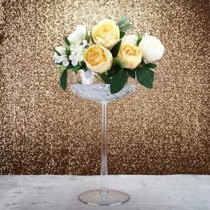 Glass & Metal Floral Vases |   4 Pack 18″ Long Stem Clear Plastic Champagne Glass Flower Vases With Fillable Stems, Wedding Centerpieces Chargers & Centerpieces Glass & Metal Floral Vases