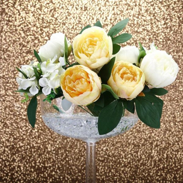 Glass & Metal Floral Vases |   4 Pack 18″ Long Stem Clear Plastic Champagne Glass Flower Vases With Fillable Stems, Wedding Centerpieces Chargers & Centerpieces Glass & Metal Floral Vases