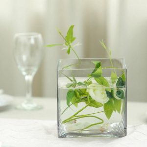 Glass & Metal Floral Vases |   6 Pack 6″ Clear Premium Heavy Duty Flower Glass Vases Chargers & Centerpieces Glass & Metal Floral Vases