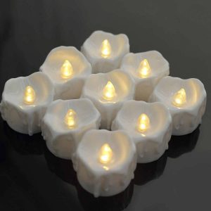 LED & Wax Candles |   12 Pack 1.5″ Warm White Realistic Flameless LED Tealight Candles, Battery Operated Luminaria Candles LED & Wax Candles LED & Wax Candles