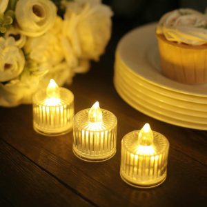 LED & Wax Candles |   12 Pack 2″ Warm White Column Design Flameless LED Tealight Candles, Decorative Battery-Operated Tea Lights LED & Wax Candles LED & Wax Candles