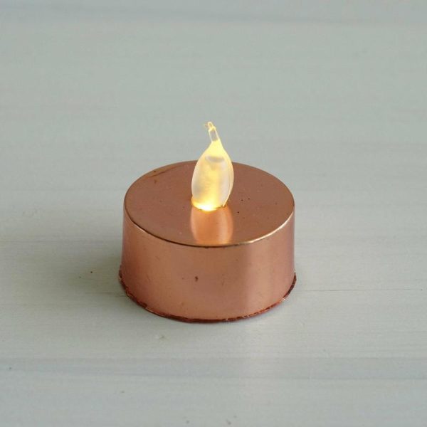 LED & Wax Candles |   12 Pack Metallic Rose Gold Flameless LED Tealight Candles, Battery Operated Reusable Candles LED & Wax Candles Blush