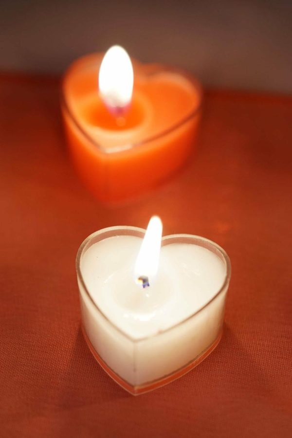 LED & Wax Candles |   12 Pack Mini White Heart Shaped Tealight Candles, Valentines Decor LED & Wax Candles LED & Wax Candles