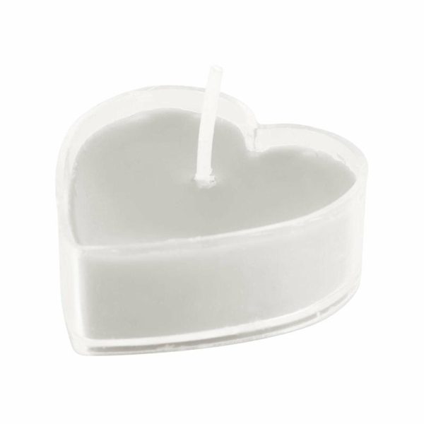 LED & Wax Candles |   12 Pack Mini White Heart Shaped Tealight Candles, Valentines Decor LED & Wax Candles LED & Wax Candles