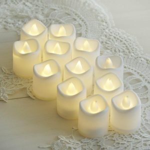 LED & Wax Candles |   12 Pack White Flameless LED Tealight Candles, Battery Operated Mini Votive Candles LED & Wax Candles LED & Wax Candles