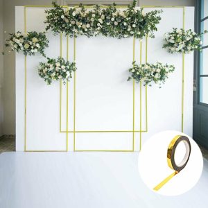 Planters & Supplies |   100 Yds 3 4″ Gold Metallic Film Tape Adhesive, DIY Floral Wrap Craft Decor Tape – Polyester with Acrylic Artificial Flowers & Greens Gold