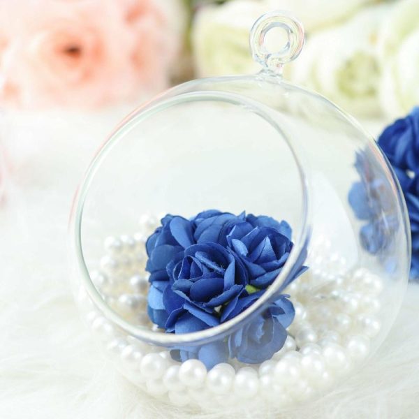 Planters & Supplies |   144 Pack Navy Blue Paper Mini Craft Roses, DIY Craft Flowers With Wired Stem Artificial Flowers & Greens Navy Blue