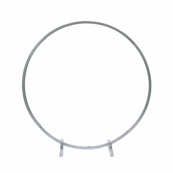 Planters & Supplies |   20″ Silver Round Arch Wedding Centerpiece, Metal Hoop Wreath Tabletop Decor Artificial Flowers & Greens Planters & Supplies