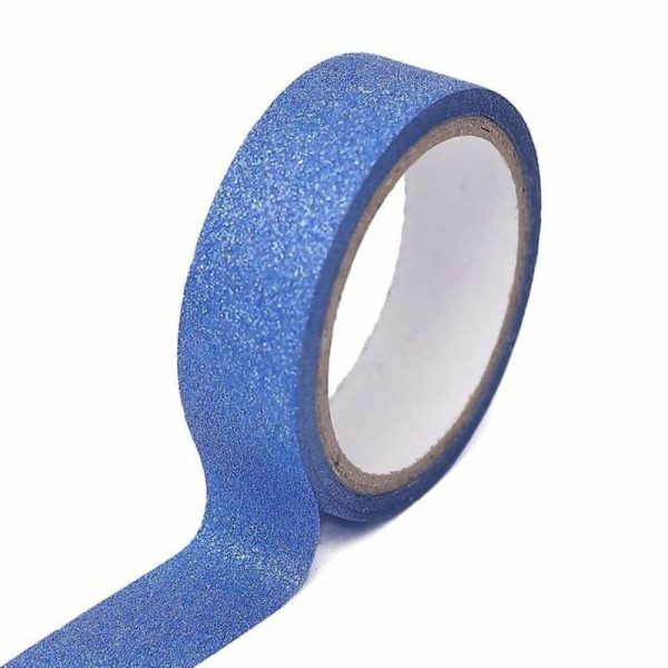 Planters & Supplies |   5 Pack 0.5″x5 Yards Royal Blue Washi DIY Craft Glitter Tape Artificial Flowers & Greens Planters & Supplies