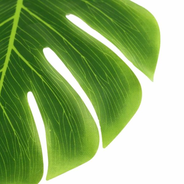 Plants & Pampas |   12 Leaves Green Artificial Decorative Tropical Monstera Palm Leaves Artificial Flowers & Greens Plants & Pampas