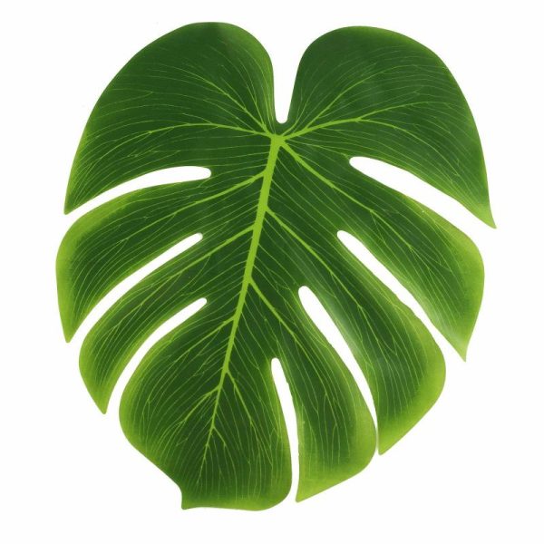 Plants & Pampas |   12 Leaves Green Artificial Decorative Tropical Monstera Palm Leaves Artificial Flowers & Greens Plants & Pampas