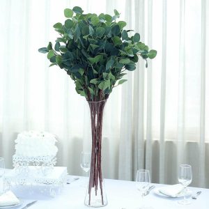 Plants & Pampas |   2 Bushes 36″ Tall Artificial Eucalyptus Branches, Faux Plant Stems Artificial Flowers & Greens Plants & Pampas