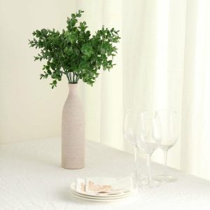 Plants & Pampas |   3 Stems 13″ Artificial Eucalyptus Bush, Faux Greenery Bouquet Plants Artificial Flowers & Greens Green