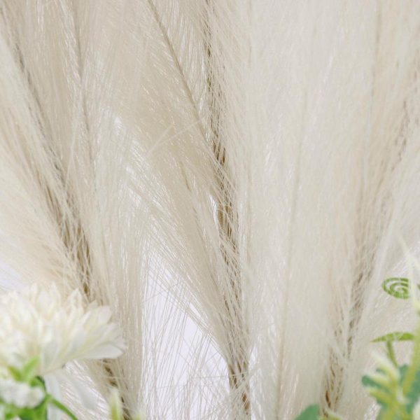 Plants & Pampas |   3 Stems 44″ Cream Artificial Pampas Grass Plant Sprays, Faux Branches Vase Flower Arrangement Artificial Flowers & Greens Cream