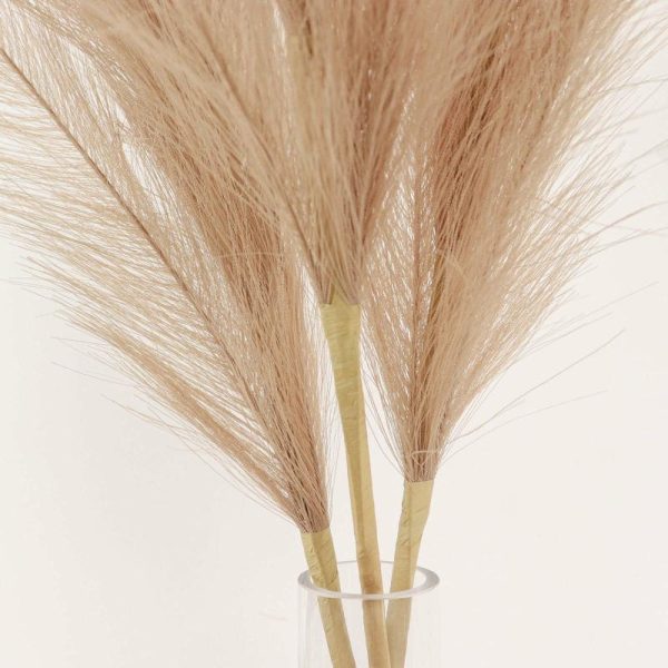 Plants & Pampas |   3 Stems 44″ Taupe Artificial Pampas Grass Plant Sprays, Faux Branches Vase Flower Arrangement Artificial Flowers & Greens Plants & Pampas