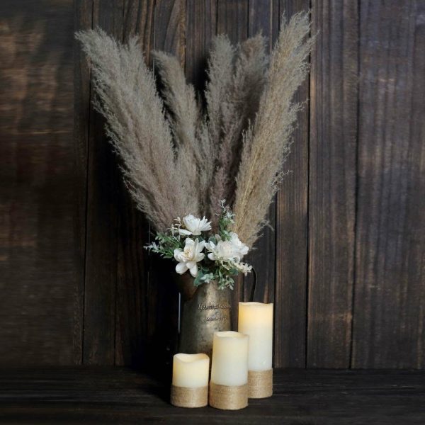 Plants & Pampas |   6 Stems 49″ Natural Tint Dried Natural Pampas Grass Plant Sprays Artificial Flowers & Greens Natural