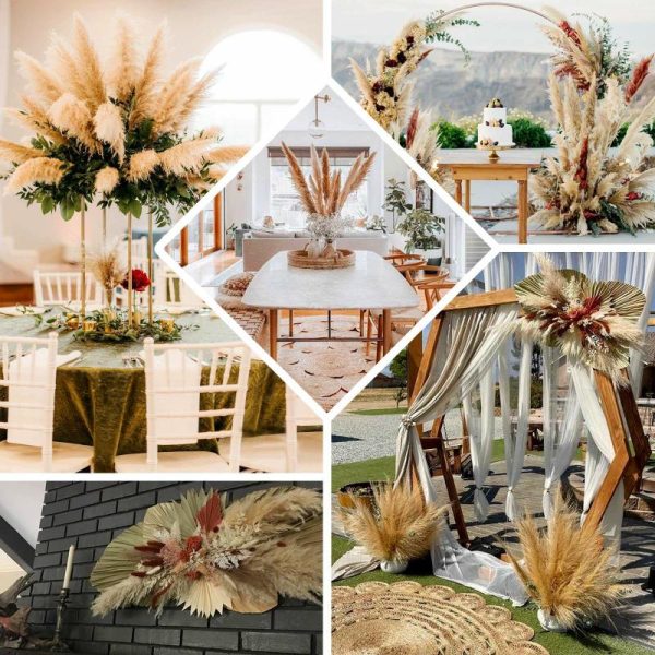 Plants & Pampas |   6 Stems 49″ Natural Tint Dried Natural Pampas Grass Plant Sprays Artificial Flowers & Greens Natural