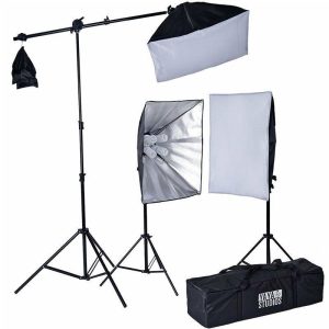 Professional Stage Lighting |   2400 Watt Softbox Photo Studio Continuous Lighting Kit With Boom Arm Hairlight Softbox LED Lightings Professional Stage Lighting