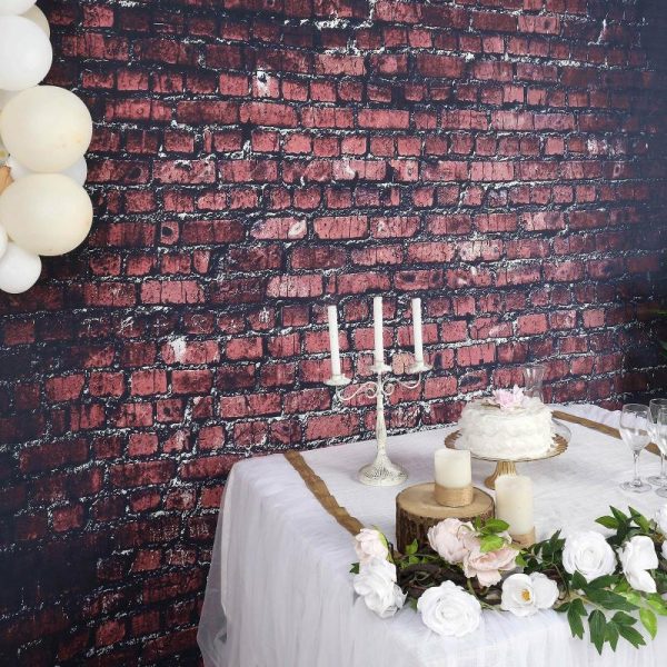 Professional Stage Lighting |   8ftx8ft Dark Red Vintage Brick Wall Vinyl Photo Shoot Backdrop LED Lightings Professional Stage Lighting