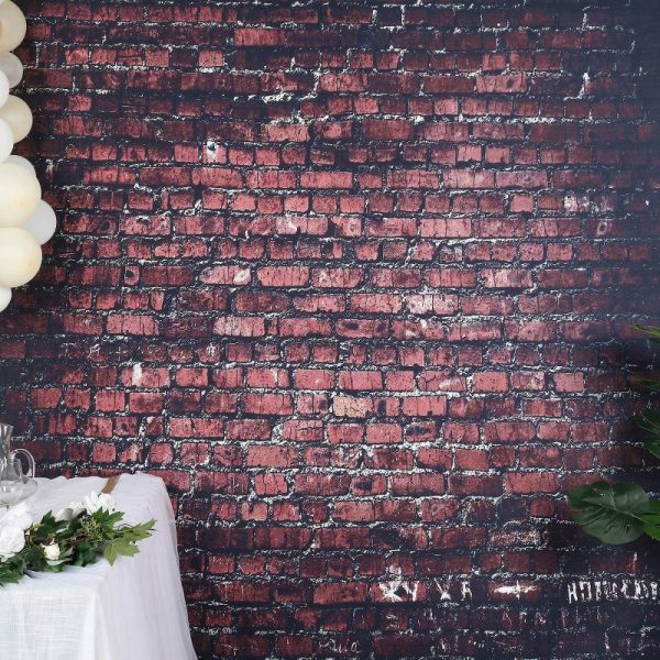 Professional Stage Lighting |   8ftx8ft Dark Red Vintage Brick Wall Vinyl Photo Shoot Backdrop LED Lightings Professional Stage Lighting