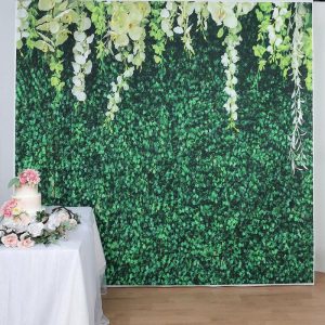 Professional Stage Lighting |   8ftx8ft Greenery Grass and Vines Print Vinyl Photo Shoot Backdrop LED Lightings Green