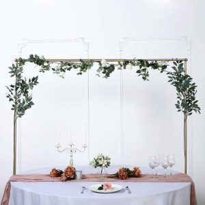 Props, Columns & Pedestals |   42″ Gold Adjustable Over The Table Metal Balloon Frame Pipe Stand, Wedding Arch Flower Rod Stand Event Props Props, Columns & Pedestals