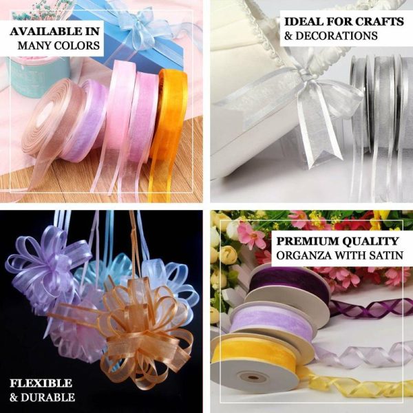 Ribbons |   25 Yards 7 8″ DIY Lavender Sheer Organza Ribbon With Satin Edges Fabric Bolt & Trims Lavender